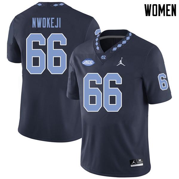 Jordan Brand Women #66 Tobechi Nwokeji North Carolina Tar Heels College Football Jerseys Sale-Navy